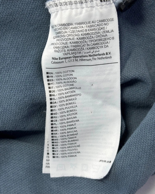 Nike Color-Block Blue Short Sleeve Cotton Polo Shirt