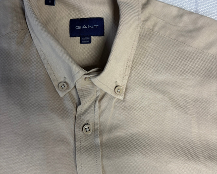 Gant Men's Beige Slim Fit Long Sleeve Button-Down Shirt
