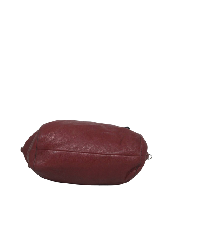 Coach Red Pebbled Leather Satchel Handbag