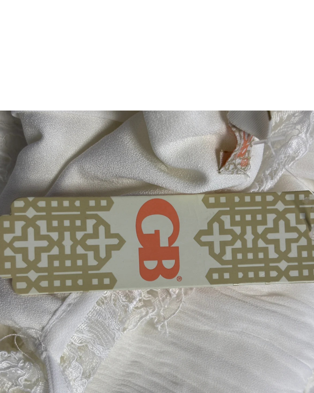 GB White Lace Trim Button-Front Jumpsuit W/Tags