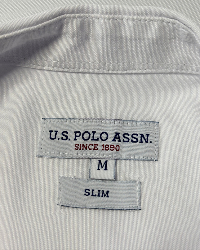 U.S. Polo Assn. White Slim Fit Long-Sleeve Button-Down Shirt