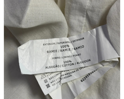 Sacoor Brothers White Ramie Button-Down Midi Shirt Dress