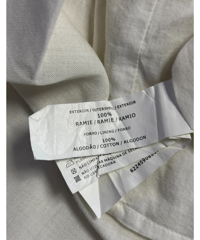 Sacoor Brothers White Ramie Button-Down Midi Shirt Dress