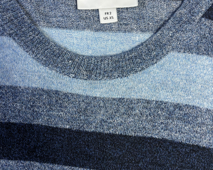 Lacoste Blue Striped Crewneck Knit Sweater