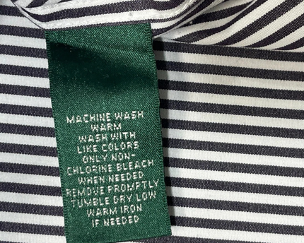 Lauren Ralph Lauren Navy/White Striped Non-Iron Cotton Shirt