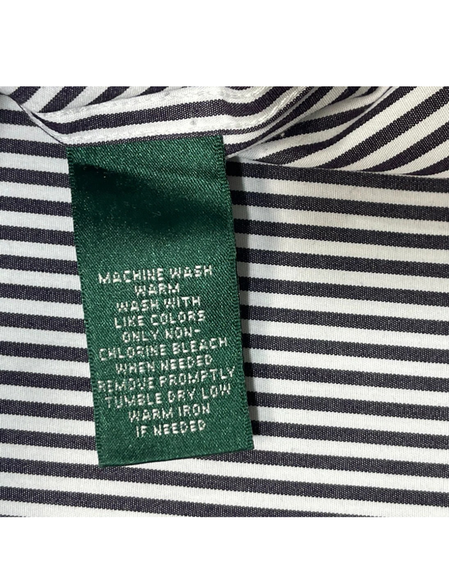Lauren Ralph Lauren Navy/White Striped Non-Iron Cotton Shirt