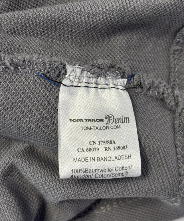 Tom Tailor Grey Cotton Piqué Polo Shirt