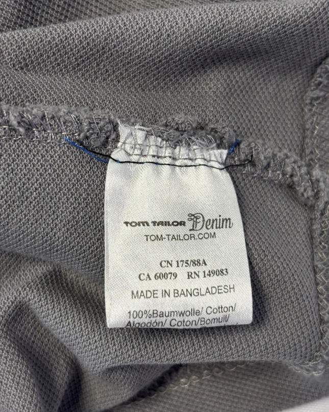 Tom Tailor Grey Cotton Piqué Polo Shirt