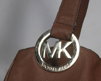 Michael Kors Brown Pebbled Leather Shoulder Bag