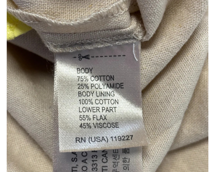 Massimo Dutti Yellow & Beige Lace Linen-Blend Sleeveless Dress