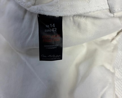 Miss Selfridge White Pleated Front Cuffed Shorts