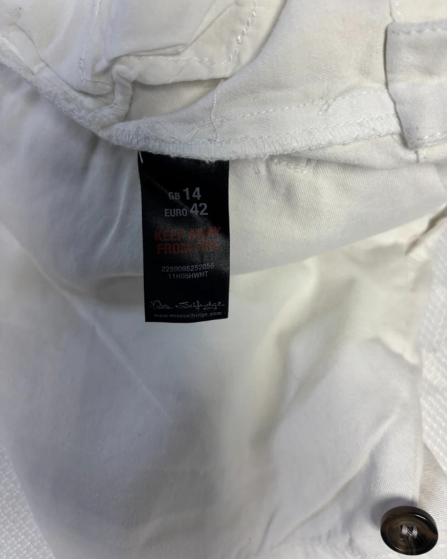 Miss Selfridge White Pleated Front Cuffed Shorts
