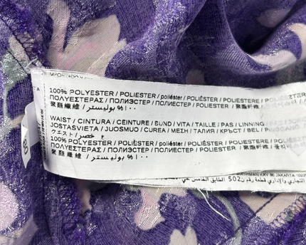 Mango Purple Floral Ruffle Hem Shorts