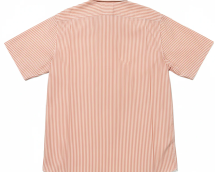 Lacoste Orange Striped Short Sleeve Button-Down Shirt