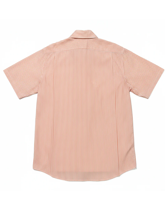 Lacoste Orange Striped Short Sleeve Button-Down Shirt