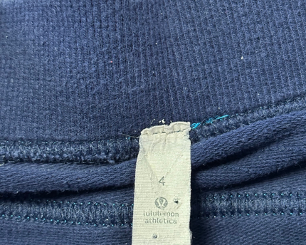 Lululemon Athletica Navy Blue Flared Yoga Pants with Stripe Waistband