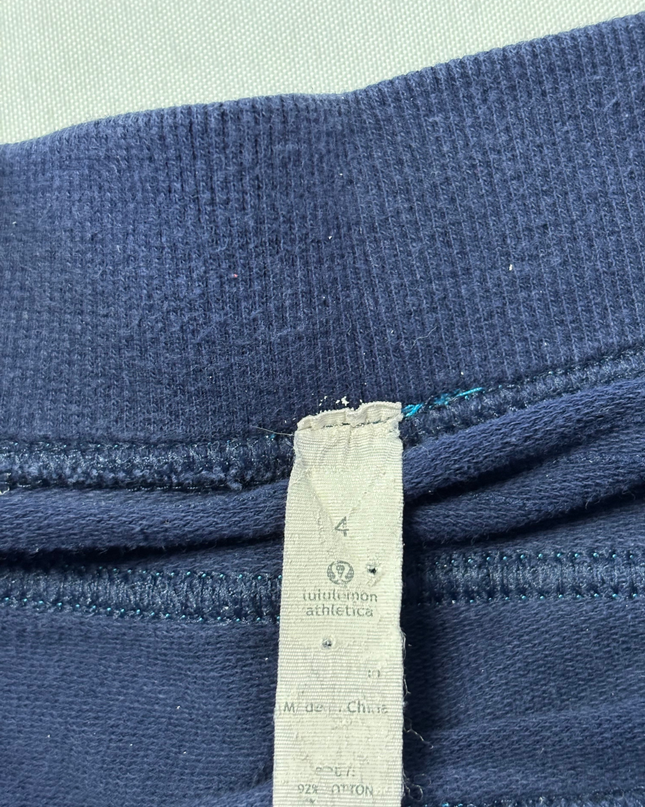 Lululemon Athletica Navy Blue Flared Yoga Pants with Stripe Waistband