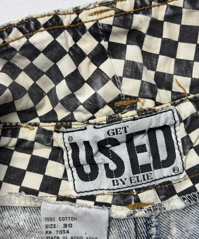 Get Used by Elie Acid Wash Blue Vintage High-Waisted Tapered Jeans
