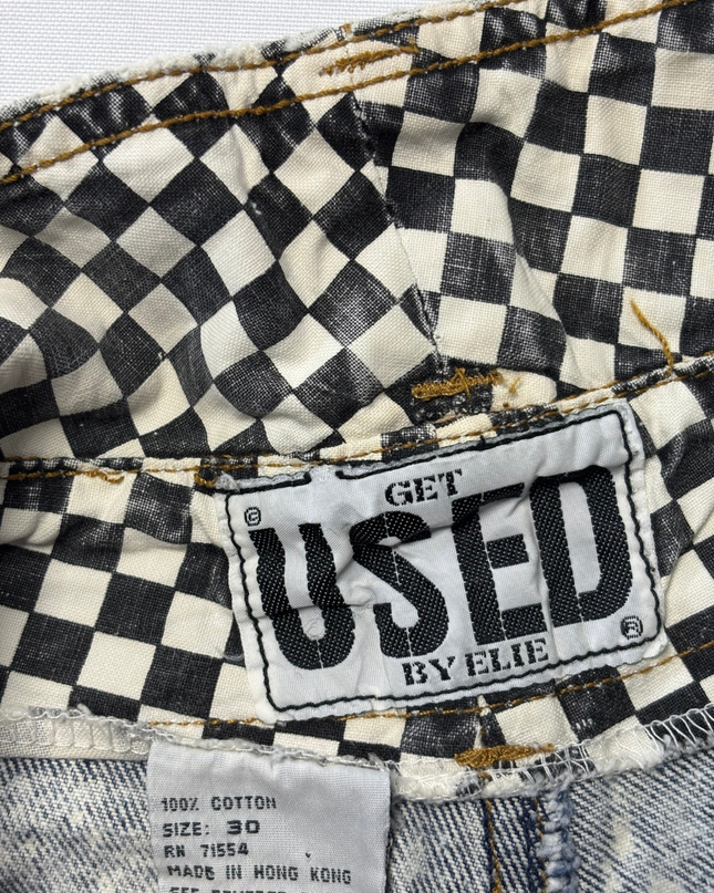 Get Used by Elie Acid Wash Blue Vintage High-Waisted Tapered Jeans