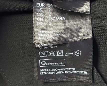 H&M Black High-Waist Paperbag Skirt with Tie Belt