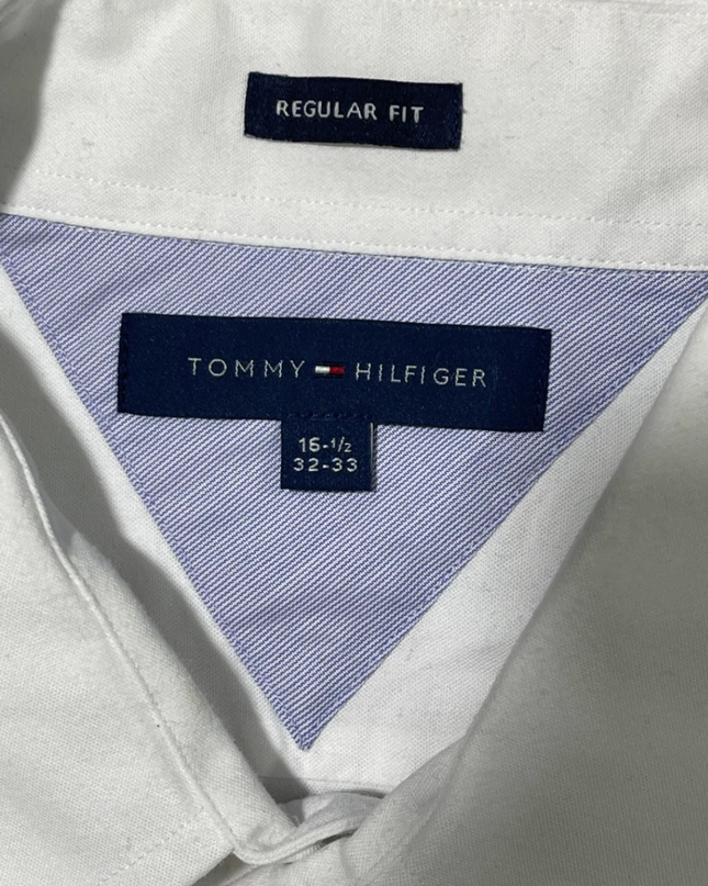 Tommy Hilfiger White Regular Fit Long Sleeve Button-Down Shirt