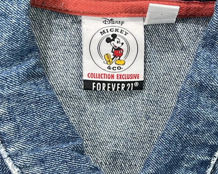 Forever 21 Blue Mickey Mouse Graphic Denim Jacket
