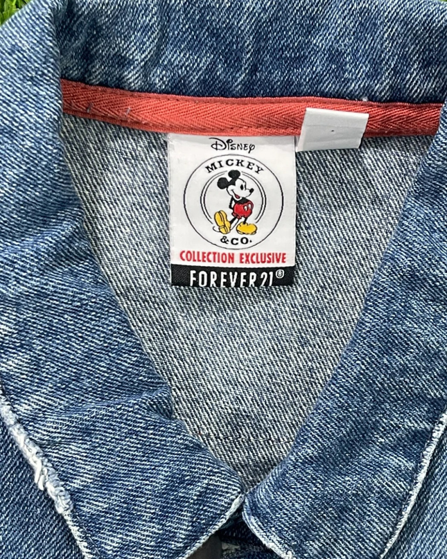Forever 21 Blue Mickey Mouse Graphic Denim Jacket