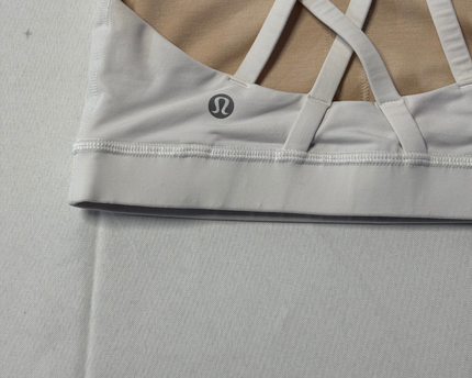 Lululemon White Strappy Back Volleyball Sports Bra