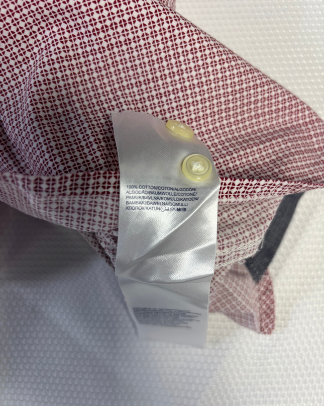 Tommy Hilfiger Maroon Patterned New York Fit Button-Down Shirt