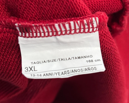 Benetton Red Tricolor Color-Block Raglan Sweatshirt