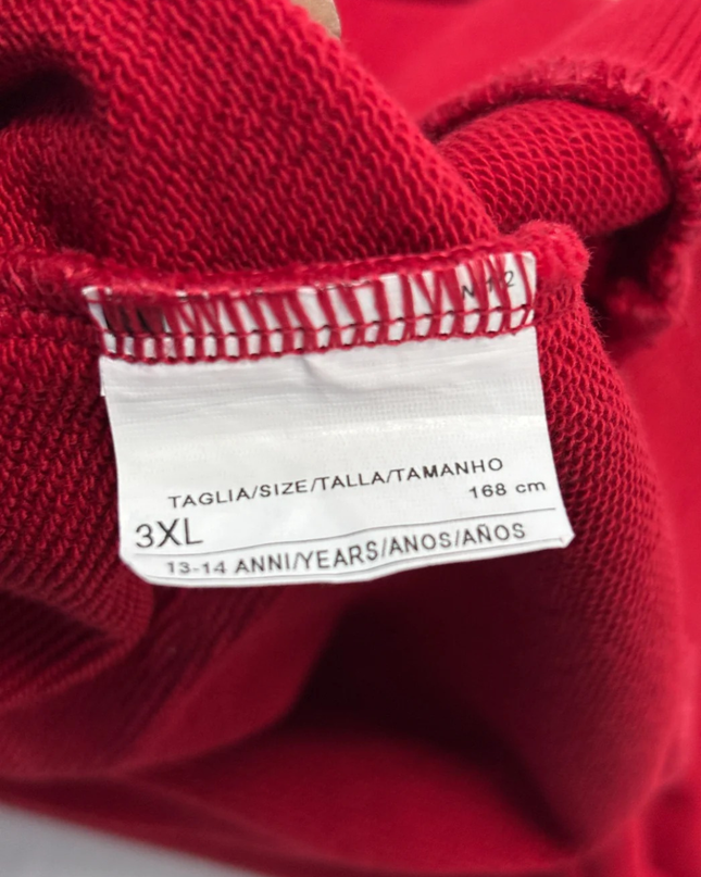 Benetton Red Tricolor Color-Block Raglan Sweatshirt