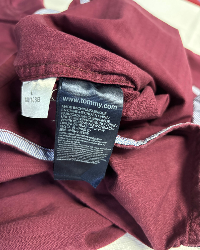 Tommy Hilfiger Maroon New York Fit Long Sleeve Shirt
