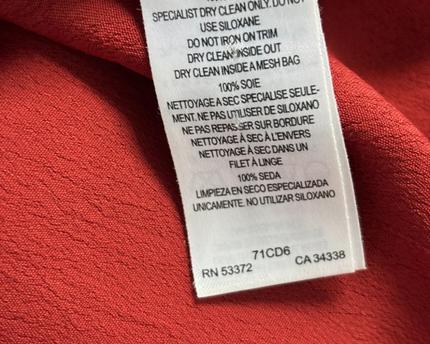 French Connection Red Silk Beaded V-Neck Mini Dress