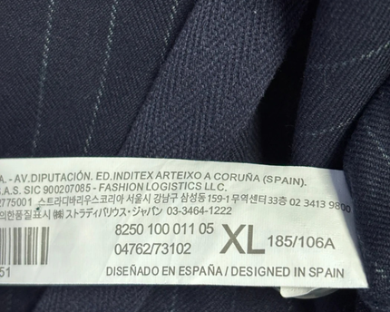 Stradivarius Navy Blue Pinstripe Utility Shirt Jacket