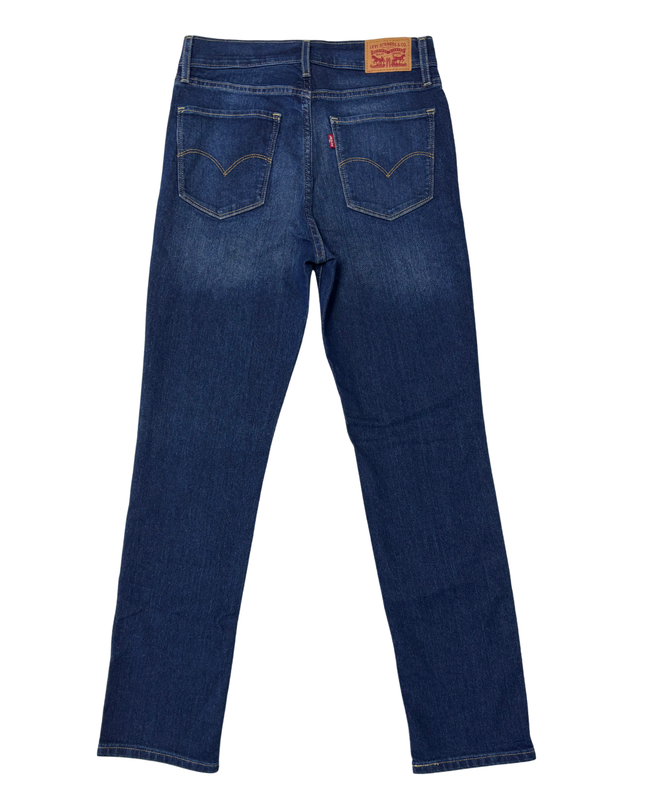 Levi's 724 High-Rise Straight Blue Denim Jeans - S | Waist: 28"
