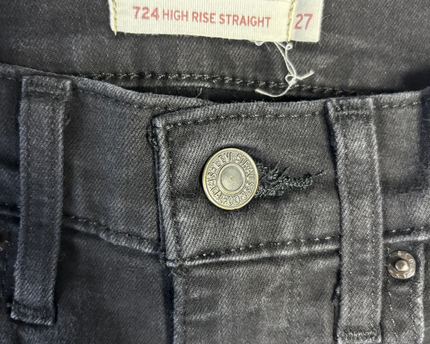 Levi's 724 Black High Rise Straight Leg Jeans