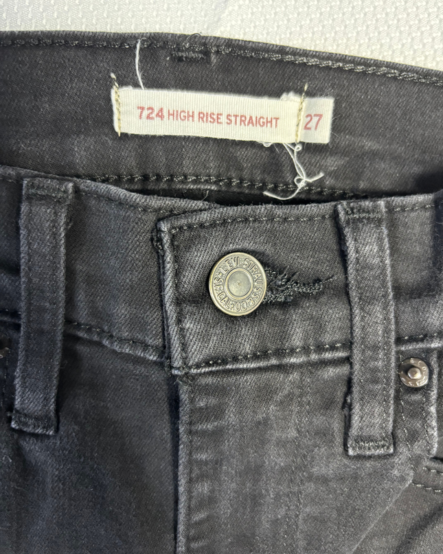 Levi's 724 Black High Rise Straight Leg Jeans