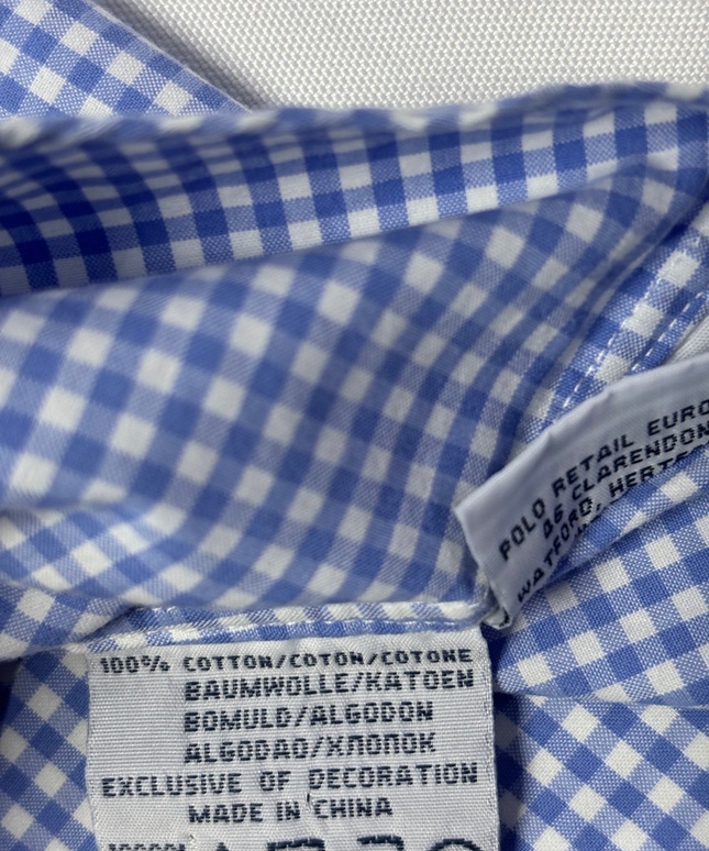 Polo Ralph Lauren Blue Checkered Short Sleeve Custom Fit Shirt