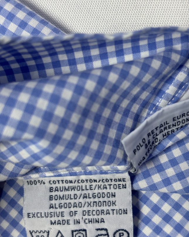 Polo Ralph Lauren Blue Checkered Short Sleeve Custom Fit Shirt