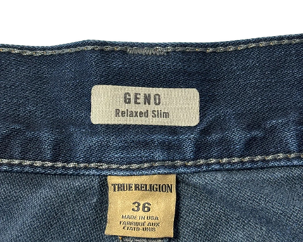 True Religion Blue Geno Relaxed Slim Jeans