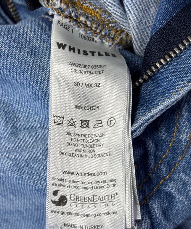 Whistles Mid-Wash Blue Straight Leg Denim Jeans