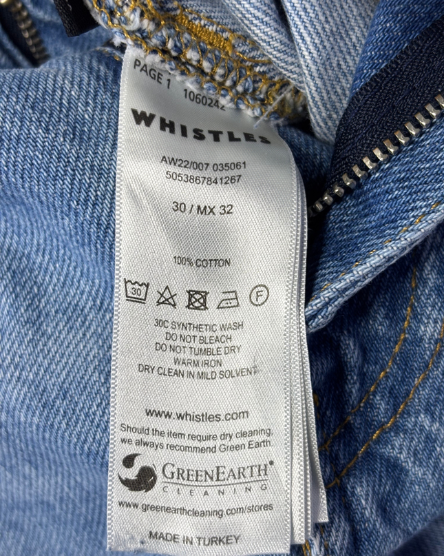 Whistles Mid-Wash Blue Straight Leg Denim Jeans