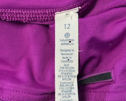 Lululemon Purple Mid-Rise High-Performance Cropped Athletic Leggings