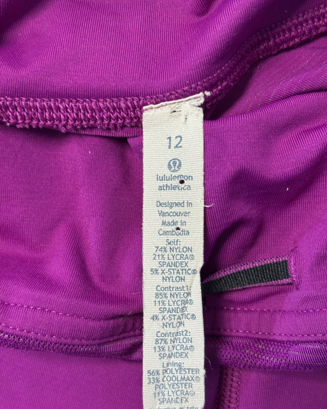 Lululemon Purple Mid-Rise High-Performance Cropped Athletic Leggings