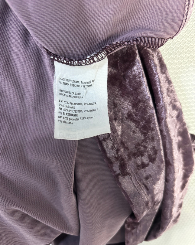 American Eagle Purple Crushed Velvet Criss-Cross Cami Top
