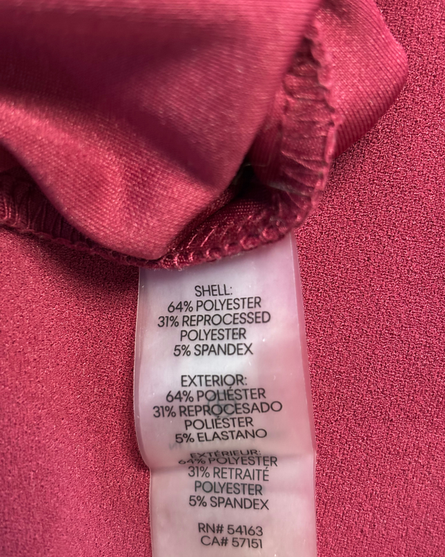 Calvin Klein Burgundy Sleeveless Pleated Fit and Flare Dress