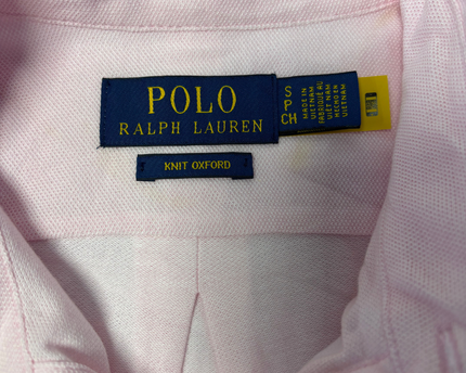 Polo Ralph Lauren Pink Knit Oxford Long Sleeve Shirt