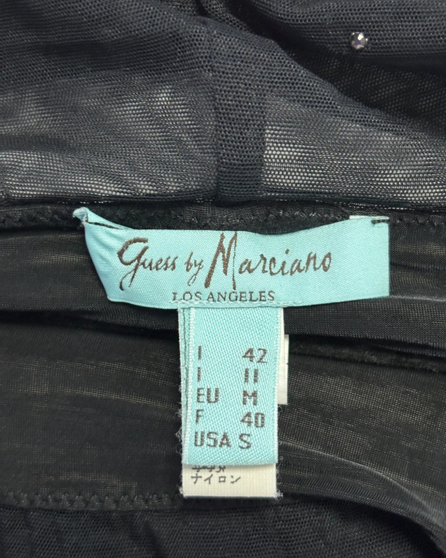 Guess by Marciano Black Embellished Off-the-Shoulder Top