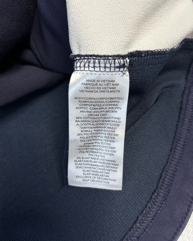 Ralph Lauren Navy Blue/Cream Colorblock Zip-Up Jacket