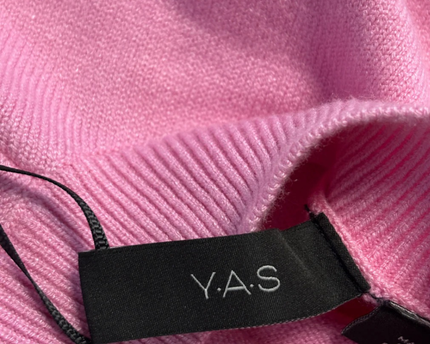 Y.A.S Pink Mock Neck Ribbed Knit Sweater W/Tags